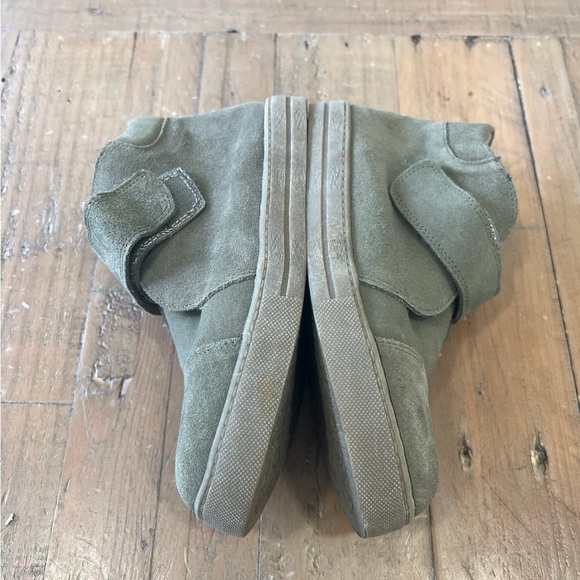 SweetHoney suede green hi top sneakers leather hook and loop big kid size 1 - Picture 6 of 10